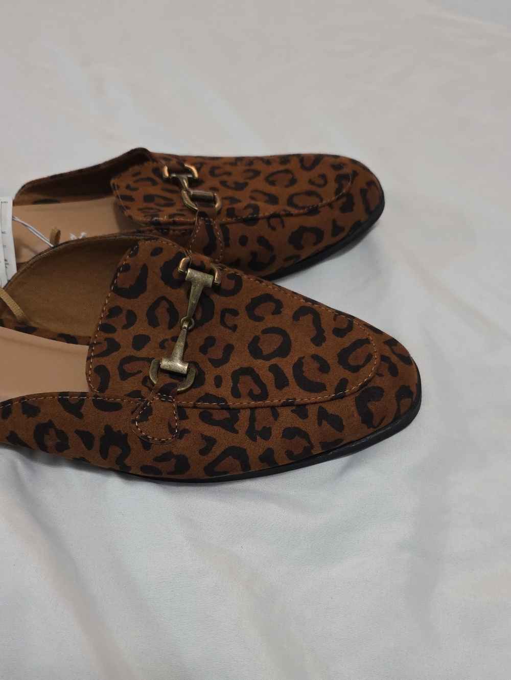 Leopard Print Brown Slip-On Mule Loafers - Picture 3 of 5